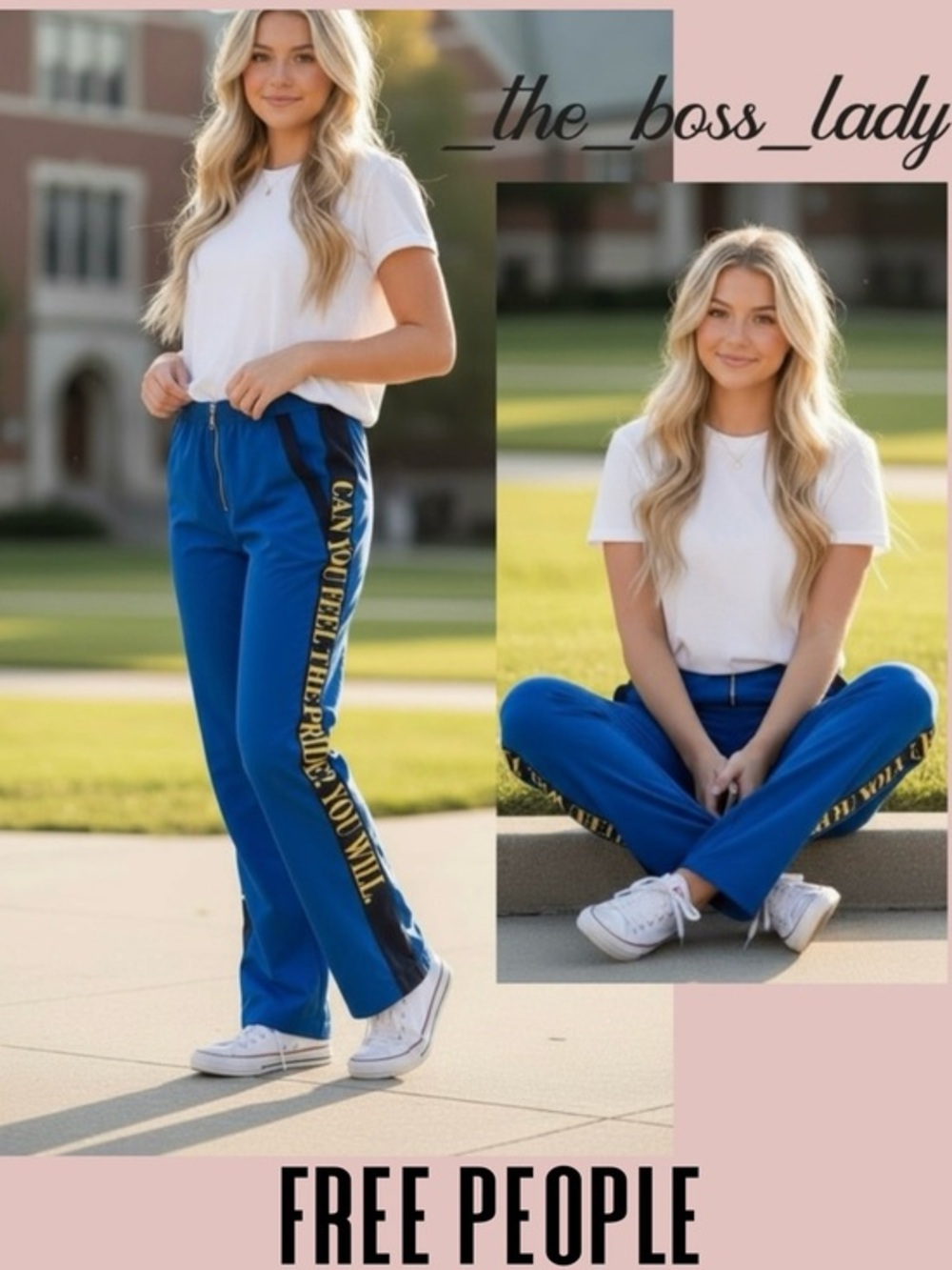 Free People pants sporty NC A&T SU college school pride summer class
